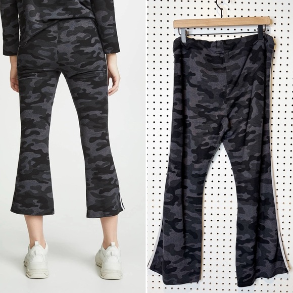 Sundry | NWT Camo Flare Pant w/ Trim-Charcoal Sz. 4 - Picture 2 of 10
